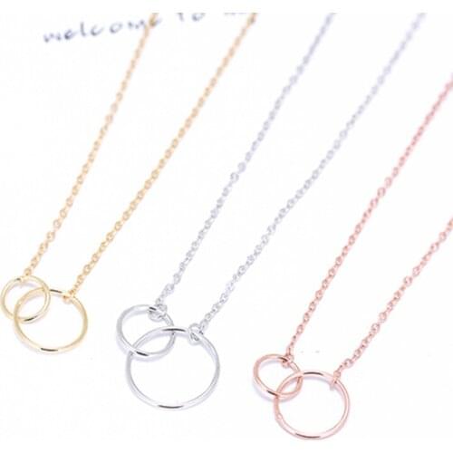 2021 New 925 silver European and American geometric simple size crystal from Swarovskis short necklace female