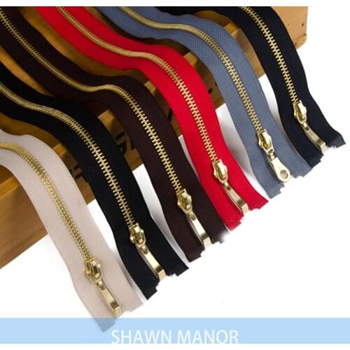 1PCS 5# 70cm Open End Brass Metal Teeth Zippers For DIY Sewing Coat Accessories 6 Colors Available