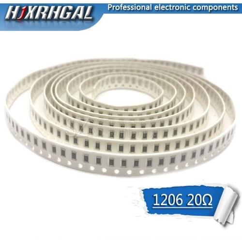 100PCS 1206 SMD Resistor 20 ohm chip resistor 0.25W 1/4W 20R hjxrhgal