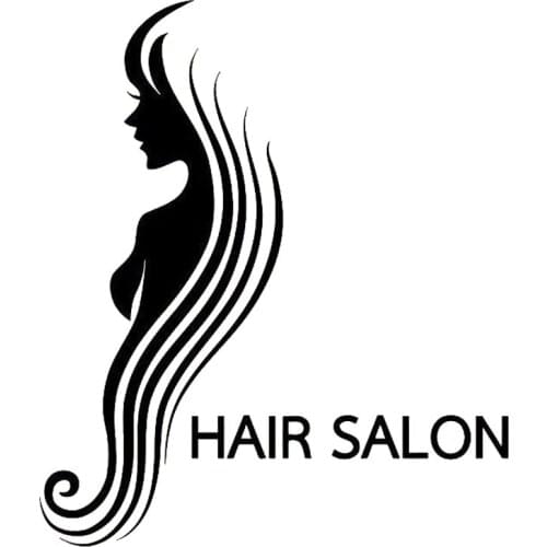 13CM*15.2CM Hair Salon Woman Hairdresser Stylist Beauty Vinyl Black/Silver Car Sticker C22-0200