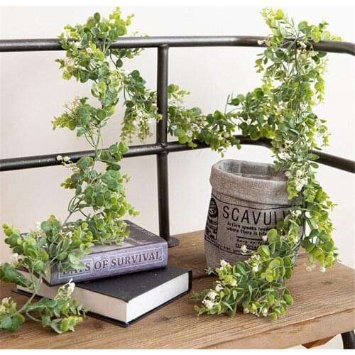 195CM Eucalyptus Grass Garland Artificial Plants Wall Leaf Vine Wedding Decoration Fake Flower Rattan Greenery Garden Home Decor