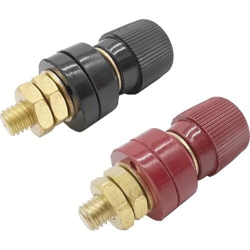 Red & Black 555 Type M8 8mm Power Terminals Binding Post Connector 555 M8 Male Plug Screw 200A High Current Terminal Connectors