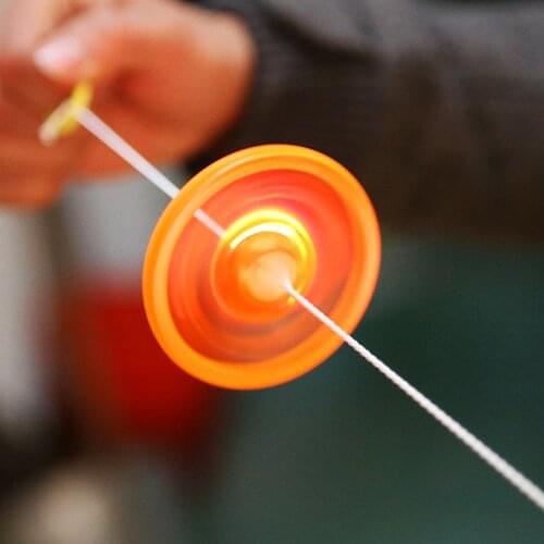 2pc Funny Kids Toys Flashing Rope Flywheel Classic Led Light Up Hand Pull Flywheel Gyro Toy Glow In The Dark Toys Children Gift