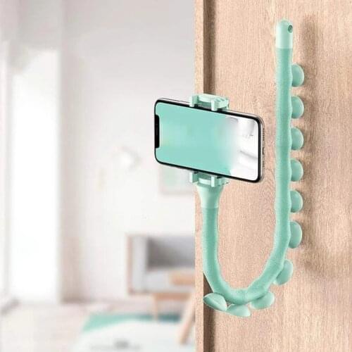 2020 New Wall Live Support Cute Caterpillar Lazy Bracket Mobile Phone Desktop Bicycle Car Holder Worm Flexible Suction Cup Stand