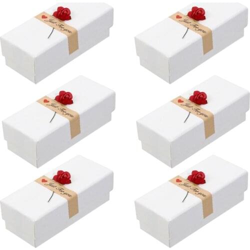 6pcs Flower Gift Box Rose Design Jewelry Case Delicate Paper Case ValentineS Day Party Gift Boxes