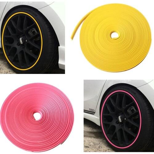 8M / Roll Rim blades Car Vehicle Color Wheel Rims Protectors Decor Strip Tire Guard Line Rubber Mounding Trim Tire Guard Line
