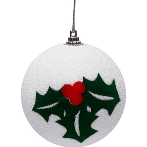 Free Shipping Christmas Decoration, 80mm Christmas Ball/Ornament Green Leaf, 3/Pack