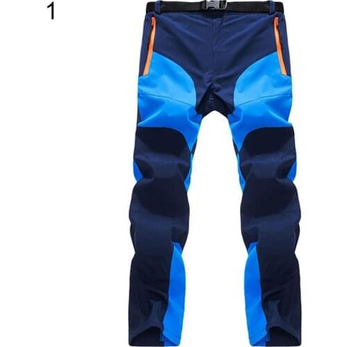 Cargo Harem Pants Casual Men Trousers Color Block Quick Dry Zipper Pants Outdoor Zipper Pockets Trekking Fishing Long Trousers