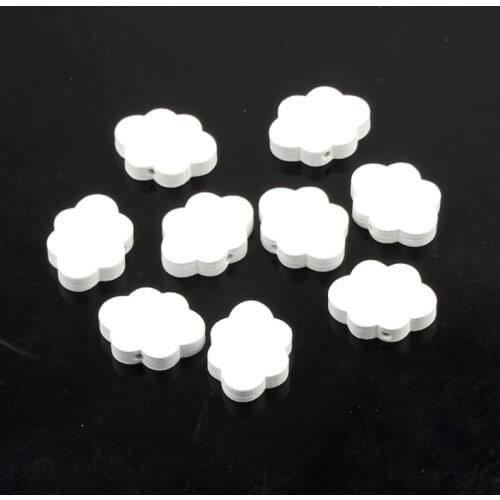 DIY Wood Beads 40pcs 22x17mm Cute Cloud Shape Natural Wooden Beads for Jewelry Making Handmade Baby Rattle Pacifier clip
