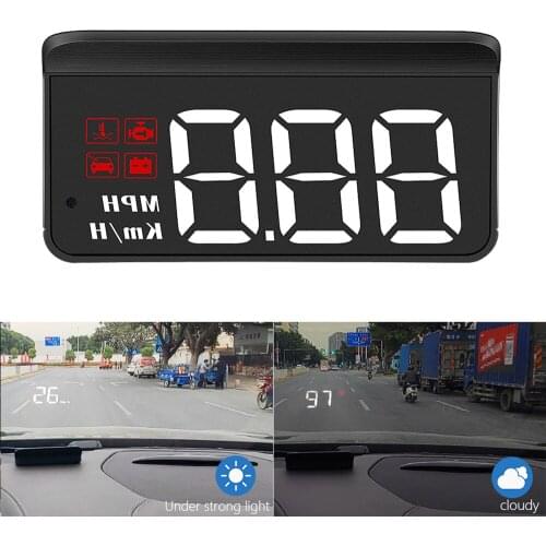 HUD Digital Car Speedometer Auto Electronic Voltage Alarm OBD2 LED Windshield Projectors Head Up Display Car Intelligent System