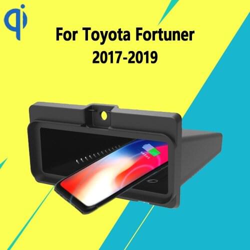 For Toyota Fortuner 2017-2019 15W Qi Fast Charging Car Vehicle Wireless Charger Pad Auto Android Phone Iphone Holder Smart Plate