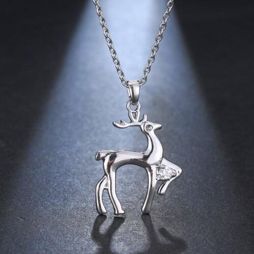 Emmaya Brand Cute Originality AAA Cubic Zircon Cartoon Deer Pendant Adjustable Necklace for Women Crystal Jewelry Wedding Gift