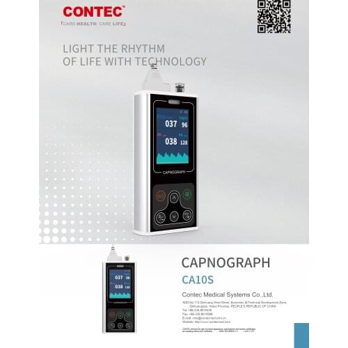 CONTEC LCD Display CAPNOGRAPH CA10S Easy OperatePressure Compensation Respiratory Waveform