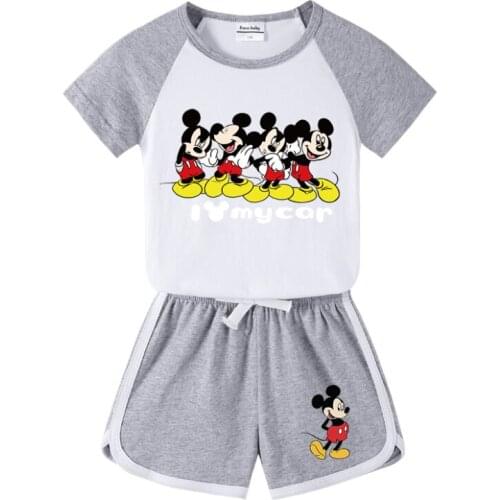 Summer Baby Boy Clothing Set Cartoon Frozen Elsa Girl Short Sleeve T Shirt+Pants 2 Pcs Suit Children Toddler Casual Clothes Set