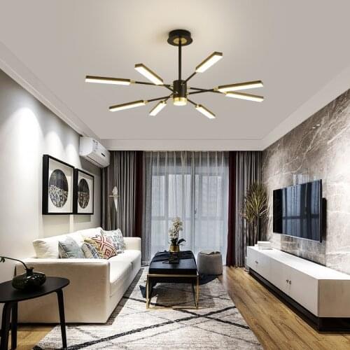 Nordic Iron Art Chandeliers Living Room Chandelier Lighting Modern Simple Luxury Restaurant Light LED Creative Home Hanging Lamp