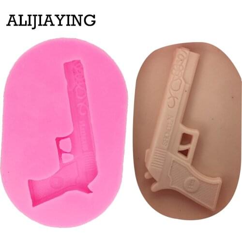 DY0029 Mini Gun Cake decorating tools Sugarcraft silicone molds for DIY crafts Candy Chocolate Gumpaste Clay Mould