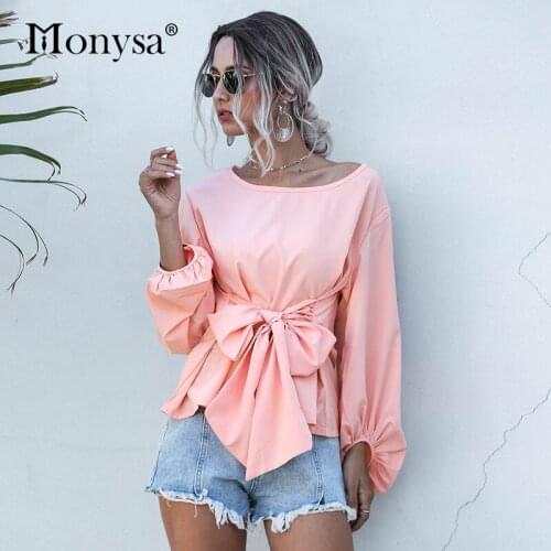 Блузки с бантом Monysa China At AliExpress