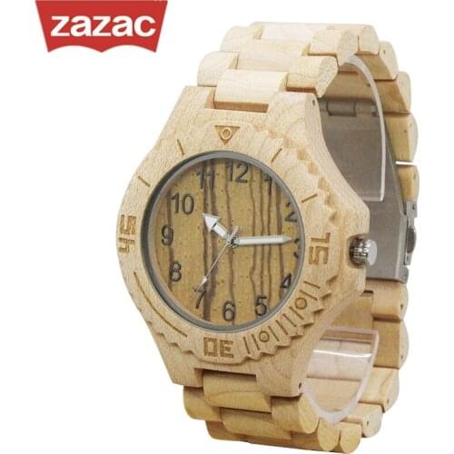 2017 zazac Luxury Top Brand Full Wooden male Watches Creative Fashion Casual Handmade Nature Wood Men Wrist Watch Gifts