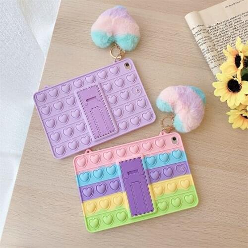 Bubble Fidget Toy Silicone Kids Soft Tablet Case For IPad Mini 12345 Air 234 10.9 7th 8th 10.2 9.7 2017 2018 Cover For Ipad 5 6