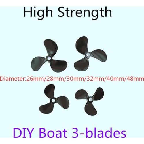 1 pair High hardness 3-blades Three -leaves Props CW CCW Diameter 26mm 28mm 30mm 32mm 40mm 48mm R/C Spare Parts Boat DIY 3MM 4MM