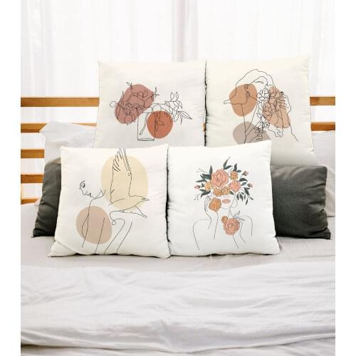 Modern Simple Lines Abstract Pillow Cover 45x45cm Sofa Cushion Cover Bedside Backrest Pillow Cover pillow covers decorative