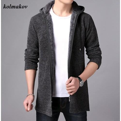 2020 New Arrival Winter Style Men Warm Hooded Cardigan Sweater Fashion Casual High Quality Solid Knitted Thicken Sweater Coat