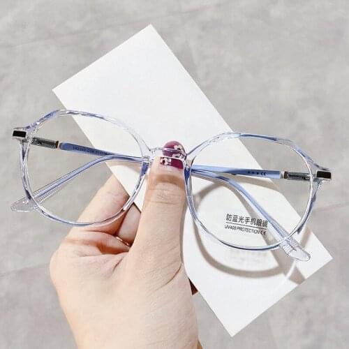 Blue Light Blocking Glasses TR90 Metal Frame Women Fashion Round Computer Gaming Protection Eyeglasses Anti Radiation