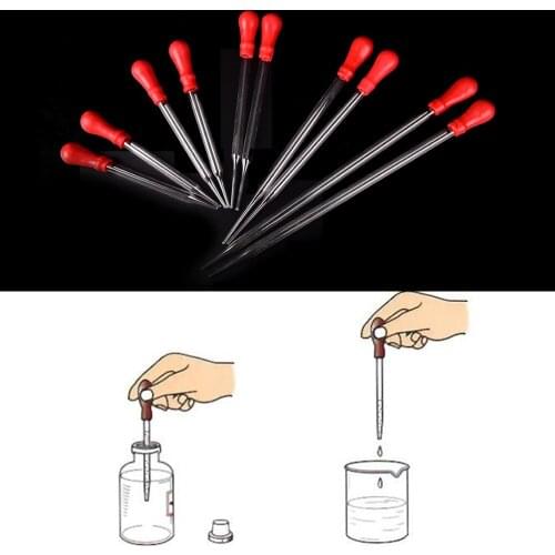 Dropper Long Glass Experiment Transfer Pipette With Red Rub LabSupplies 2Pcs 9cm/10cm/12cm/15cm/20cm Durable Medical Pipette