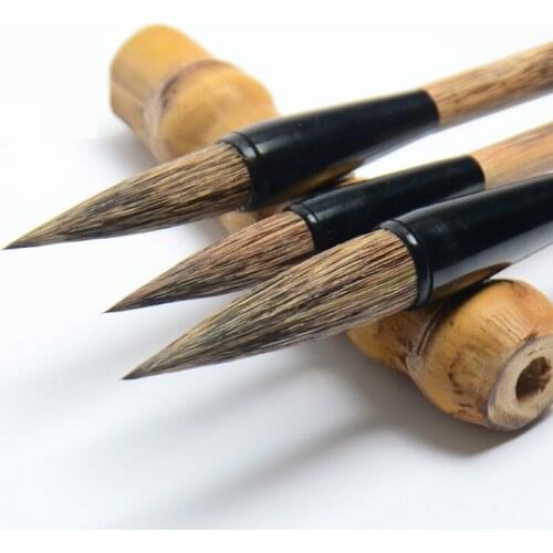 Calligraphy Brush Pen 3pcs/set Stone Badger Hair Brush Pen Set Caligrafia Tinta China Chinese Calligraphy Painting Brushes