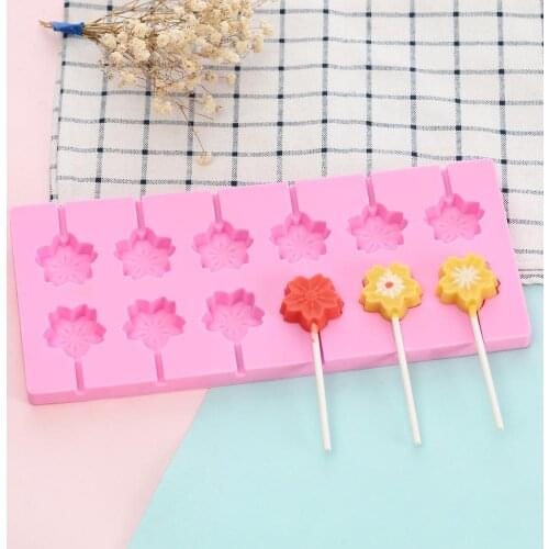 Silicone Lollipop Mold Flower Cake Decorating Tools Chocolate Mold Pudding Jelly Candy Cookie Biscuit Mold Soap Ice Mould
