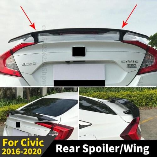 Splitter Diffuser Body Kit Roof Rear Spoiler Wing Modified Styling Racing Trim Boot Lip For Honda Civic 2016 2017 2018 2019 2020