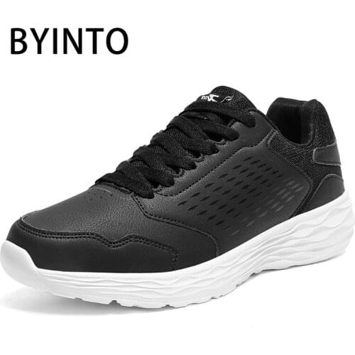 Super Light Breathable Waterproof Leather Men Sneakers Black Damping Gym Male Sport Tennis Shoes Tenis Masculino Chaussure Homme