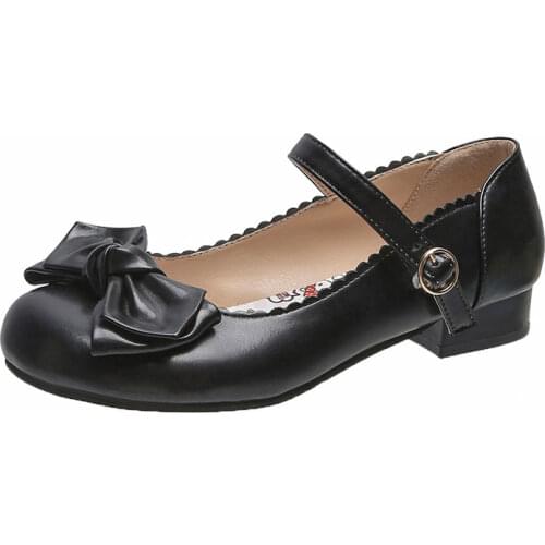 New Spring Summer 2021 Princess Mary Jane Shoes Chunky Heels Women Pink White Lolita Butterfly-knot Party Shoes Pumps