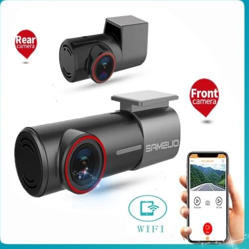 Dash Cam Front And Rear Camera Recorder DVR Detector With WiFi FHD Video Recorder 24H Parking Monitor