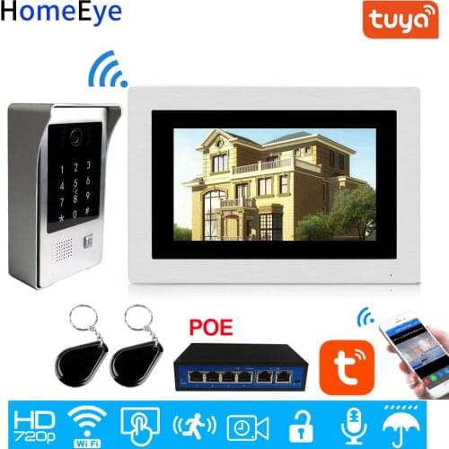 WiFi IP Video Door Phone Video Intercom Touch Screen App Remote Unlock Code Keypad IC Card Access Control System POE Supported