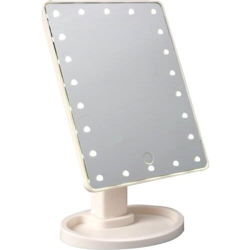 Personal Touch Screen Makeup Mirror with Light Desktop Cosmetic Table 360Â° Rotatable Make Up Mirror C1FF