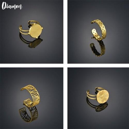 Diamon Open Adjustable Ring Gold Color Metal Fashion Personality Design Female Party Jewelry for Women Christmas Rings Gifts