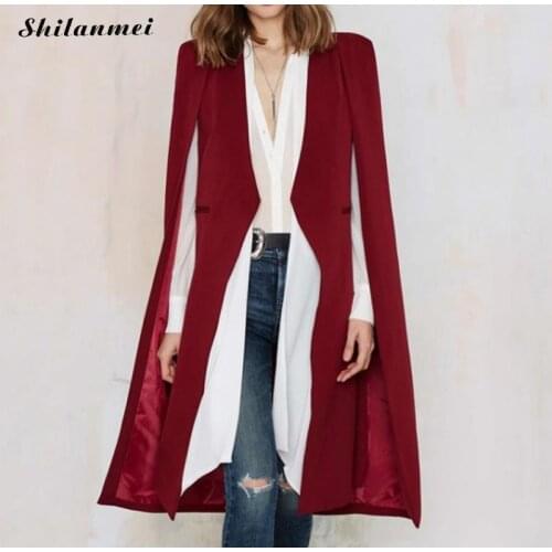 Winter Female Cloak Coat High Street Wool Blend Overcoat Women Cloak Sleeve Elegant Female Jacket Fashion Long Winter Outwear