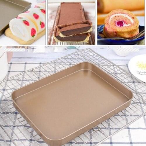 10 inch Rectangular Baking Pan Carbon Steel Non-stick Cake Bread Mold Baking Pan Dinner Plate Cake Decorating Tool