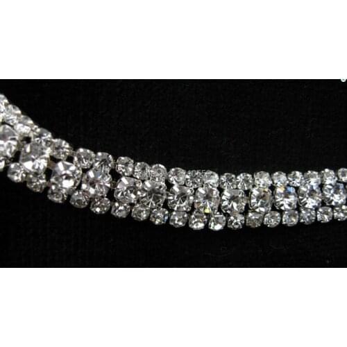 10 Yards Beautiful White Clear Crystal Shiny Rhinestone Trim for Wedding Dress