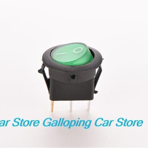 12V 16A On/Off Green LED Lighted Round Rocker Switch Car Dash Dashboard Boat Truck Boat Home Green 2PCS