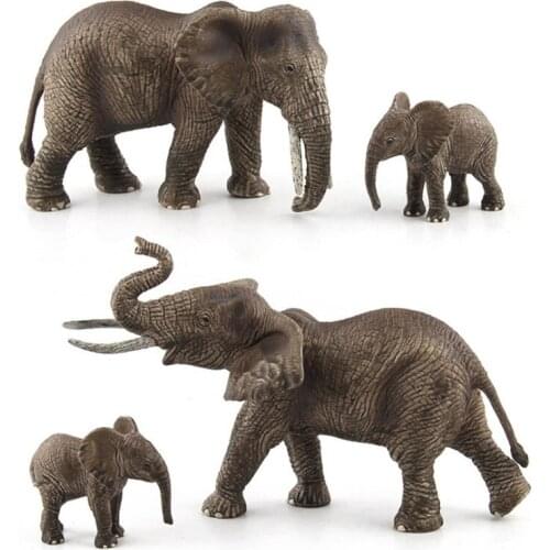 3 Kidns Elephants Family Animal Figure Collectible Toys Wild Animal Action Figures Kids Plastic Model Toy