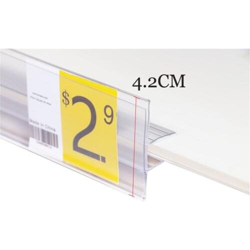 50cm middle clip data strip glass wood shelf guard cover channel label holder strip sign clip price tag display shelf talker