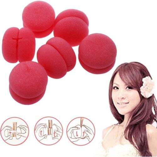 6Pcs New Soft Balls Soft Sponge Hair Care Curler Rollers New #Y207E# Hot Sale