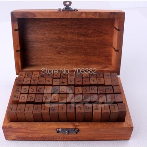 70pcs/set NEW Wood handwriting Alpabet stamp gift set DIY Alpabet stamp set kawaii stationery school supplies (ss-1513)
