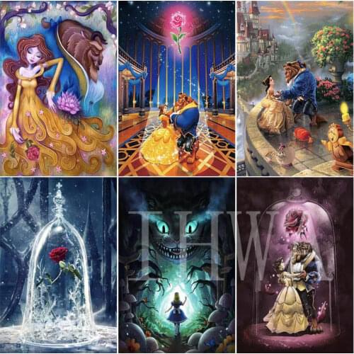 Disney Beauty and the Beast 5D DIY Diamond Painting Embroidery Cross Stitch Set Handmade Gift Home Decoration Gift Handwork