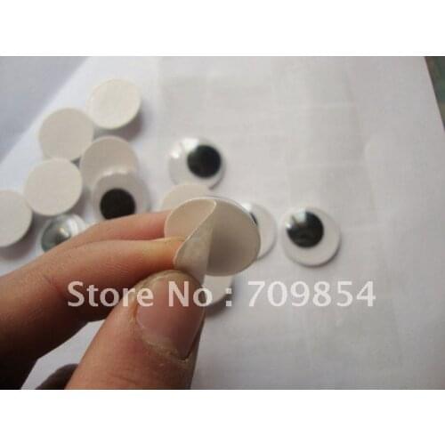 Free shipping!!! 500pcs/lot 20mm Animal ROUND clear eyes with glue sticker Toy findings#96