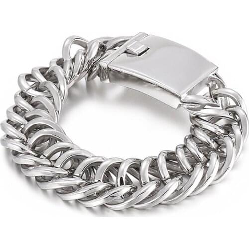 Large Heavy Silver Whip Chain Bracelet Stainless Steel Strong Link Chain Bangle Mens XMAS Gifts for Father .husband .boyfriend