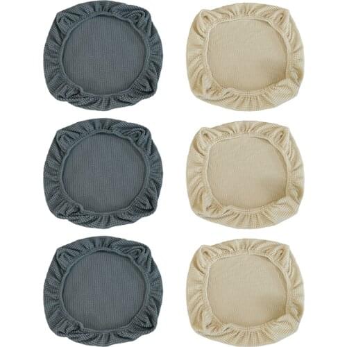 6pcs Swivel Chair Seat Cover Home Dining Stool Slipcover Office Hotel Decor