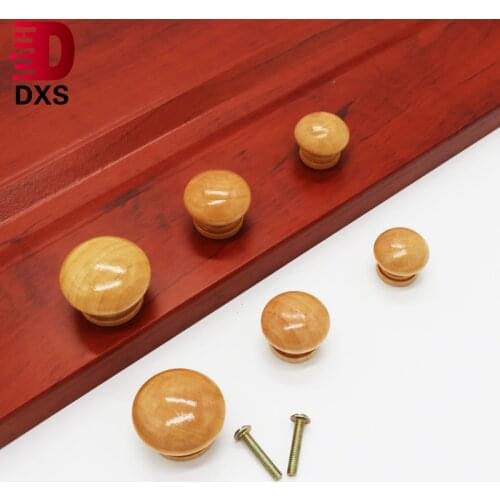 DXS 10pcs Natural Wooden Cabinet Drawer Wardrobe Door Knob Pull Handle Hardware Wooden Door Pulls